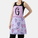 Search for heart drawings aprons Red