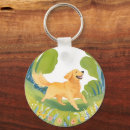 Search for cute golden retriever key rings Watercolor