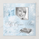 Search for snowflake quinceanera invitations Blue