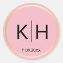 Search for monogram date wedding stickers Blush