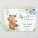 Search for blue bear baby shower invitations Modern simple