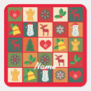 Search for snowman square stickers Christmas tree
