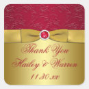Search for gold floral thank you wedding stickers Red