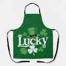 Search for vintage shamrock aprons Leprechaun