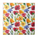 Search for red poppy tiles Watercolor