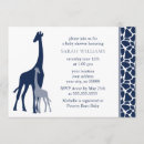 Search for blue giraffe baby shower invitations Safari