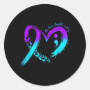 Search for purple ribbon stickers 988 hotline