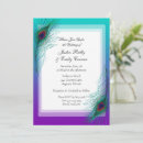 Search for peacock feather wedding invitations Turquoise