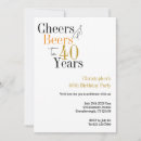 Search for beer 40th birthday invitations Modern