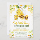 Search for yellow 1st birthday invitations Bee