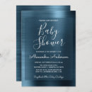 Search for metallic baby shower invitations Blue