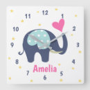 Search for pink and gray elephant nursery art Baby girl