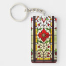Search for and red flower key rings For her