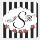 Search for black red white wedding stickers Vintage