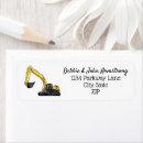 Search for excavator return address labels Heavy equipment