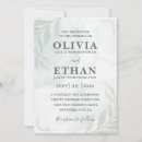 Search for green foliage wedding invitations Classy modern minimal