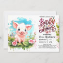 Search for pig baby shower invitations Floral