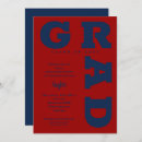 Search for red and blue graduation invitations High school