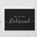 Search for black and white bridesmaid cards Simple