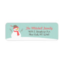 Search for winter snowman return address labels Illustration