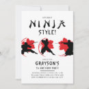 Search for ninja warrior birthday invitations Modern