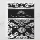 Search for black damask invitations Silver