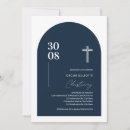 Search for navy blue christening invitations Minimalist