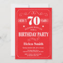 Search for red 70th birthday invitations Cheers to 70 years