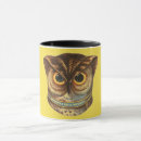 Search for vintage owls mugs Illustration