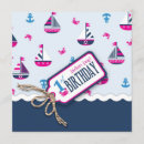Search for nautical girl 1st birthday invitations Sailboat