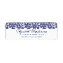 Search for lace wedding return address labels Blue