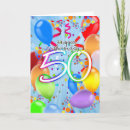 Search for balloons on 50th birthday cards Celebration