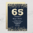 Search for mens 65th birthday invitations Gold