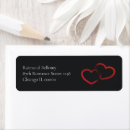 Search for red heart return address labels Black