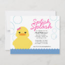 Search for rubber ducky birthday invitations Pink