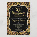Search for leopard print 21st birthday invitations Gold