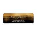 Search for black gold foil return address labels Brush stroke