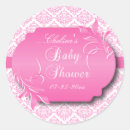 Search for pink damask baby shower stickers Party