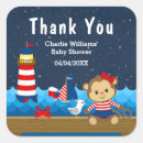 Search for nautical girl baby shower stickers Thank you