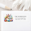 Search for cute easter bunny and eggs return address labels Watercolor