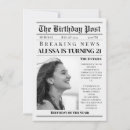 Search for newspaper birthday invitations Vintage
