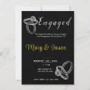 Search for black and gold engagement party invitations Minimalist