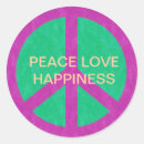 Search for peace love happiness stickers Retro