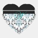 Search for damask heart stickers White