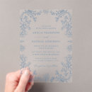 Search for blue floral square wedding invitations Clear