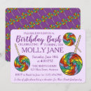Search for rainbow candy birthday invitations Party