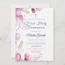 Search for for daughter first communion invitations Pink flowers