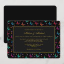 Search for butterfly on black invitations Leaves