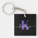 Search for purple and black key rings For her
