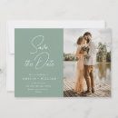 Search for trendy wedding save the dates Sage green